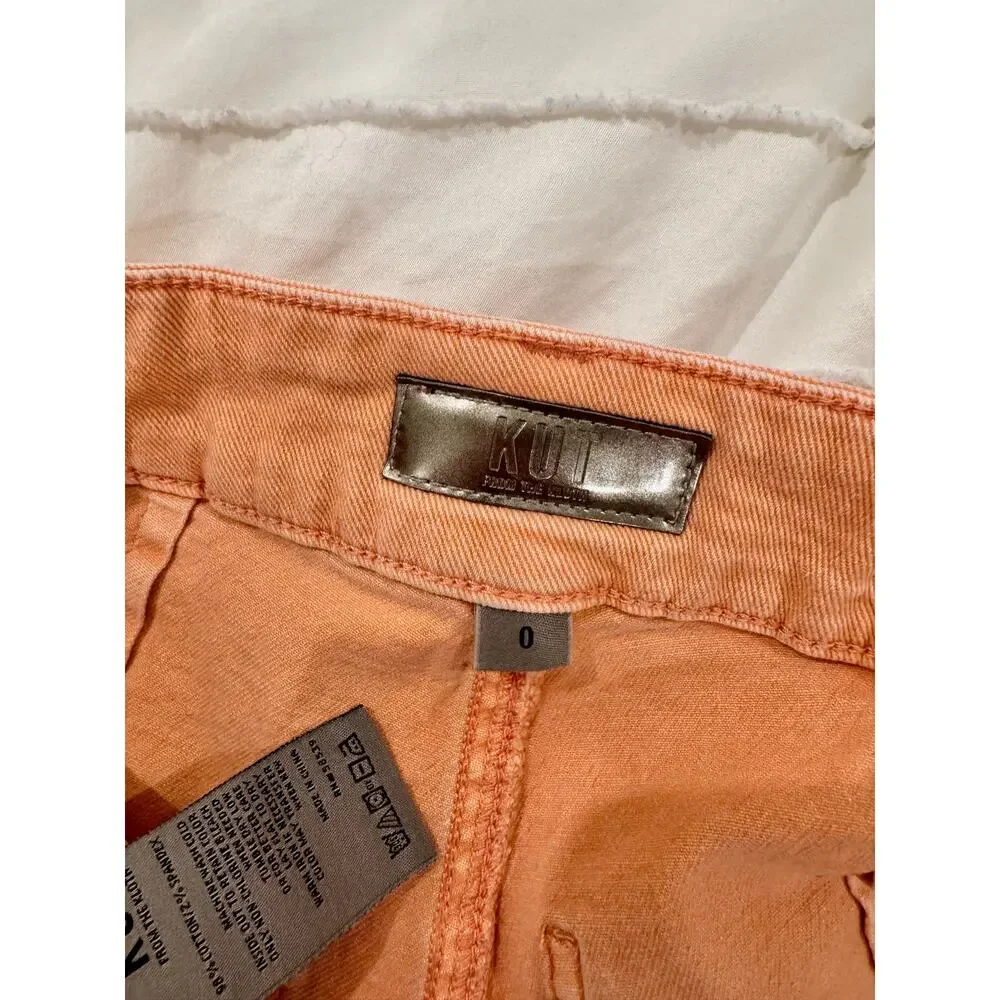 Peach Utility Festival Shorts High Rise Denim Zip Pocket Size 0 Summer Coachella - Picture 11 of 13
